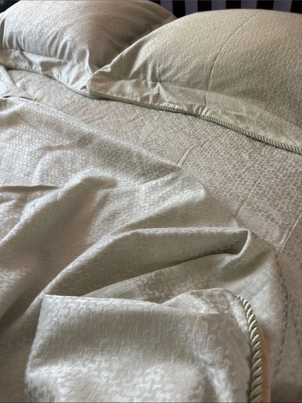 Vintage Soft Mint Bedding Set - 1 Queen Size Duvet 2 Standardize Pillow Shams